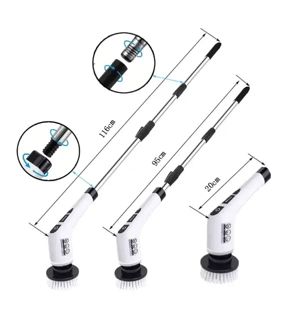 Electric Cleaning Brush JY-6010 – Rechargeable Cordless Power Scrubber with Multiple Brush Heads